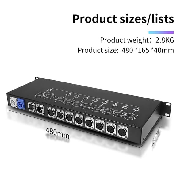 DMX512 Signal Splitter, 8 Kanal Kontrol, Holdbar Design,3pin