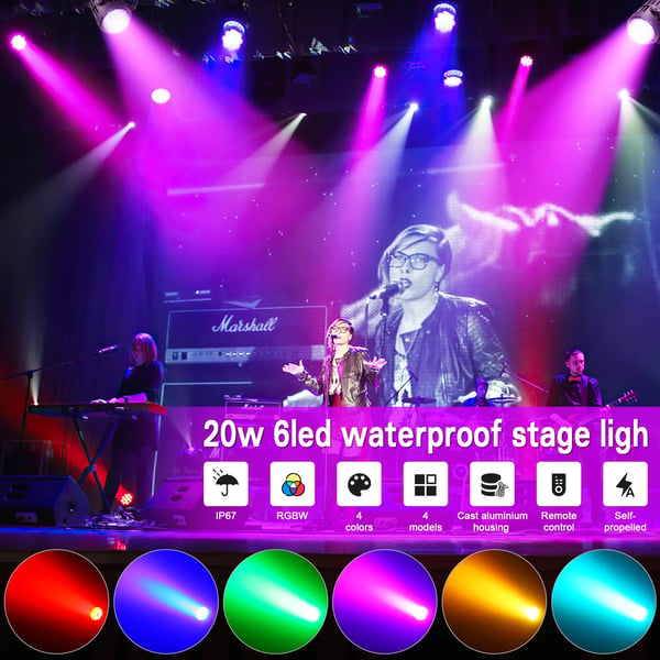 LED Scene Belysning, Vandtæt Design, Multi-Farve Effekter,EU stik