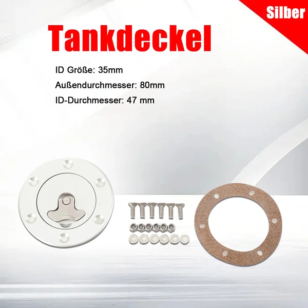 Brændstoftanklåg, Aluminiumlegering, Indvendig Diameter 45 mm, Udvendig Diameter 94 mm, Kompatibel med 6-bolts Brændstofceller, Letvægtsdesign