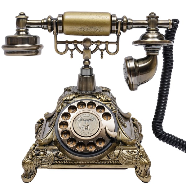 Drejetelefon, Vintage Design, Ingen Strøm Nødvendig,Chokolade