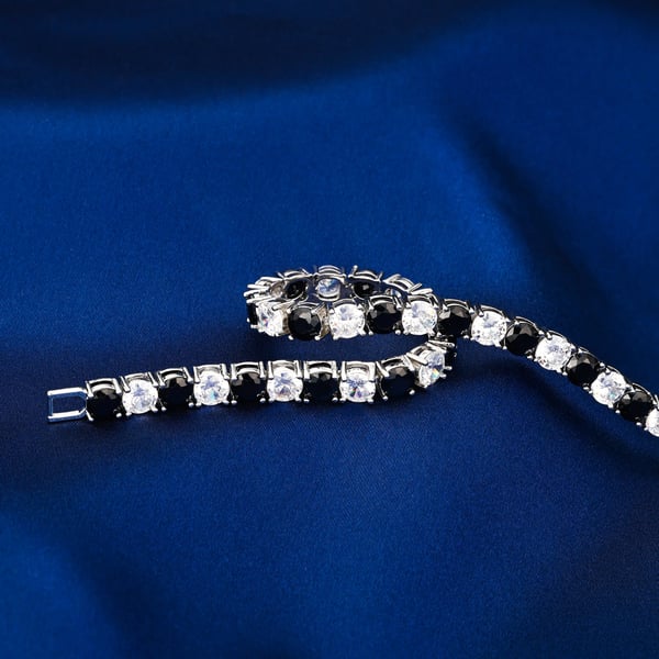 Charm Armbånd, 925 Sterling Sølv, Laboratorie-Dyrkede Ædelstene,sølvfarvet, 20cm