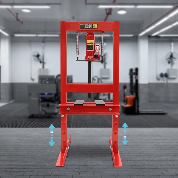 Hydraulisk Presse, 6 Tons Kapacitet, Justerbar Højde,Rød