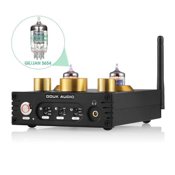 Rörförförstärkare, Bluetooth 5.0, USB DAC, RCA-utgång, 24-bit/192kHz, 160mW max uteffekt