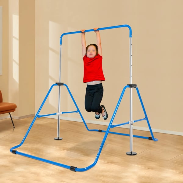 Gymnastikstang, Justerbar Højde, Sikker og Holdbar Design,Blå