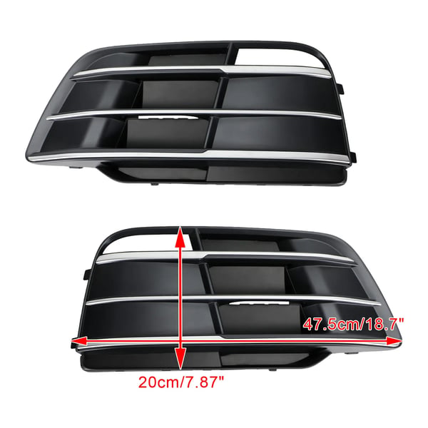 Bumper Cover Gitter, Plastik, Frontplacering, Kompatibel med Audi Q5/SQ5, Glanssort og Krom, Direkte Erstatning