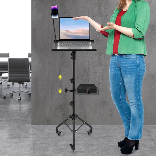 Bärbar Datorställning, Justerbar Höjd, Mobil Design,svart