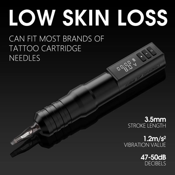 Tattoo Maskine, Justerbare Nålestroke, 2400 mAh Batteri, Rum Aluminiumlegering Konstruktion,sæt