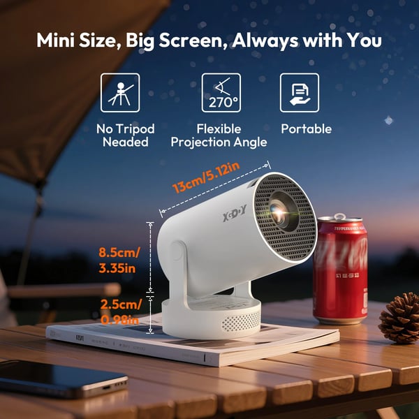 Projektor, 12000 Lumen, 4K Kompatibilitet, Wi-Fi 6 og Bluetooth 5.0