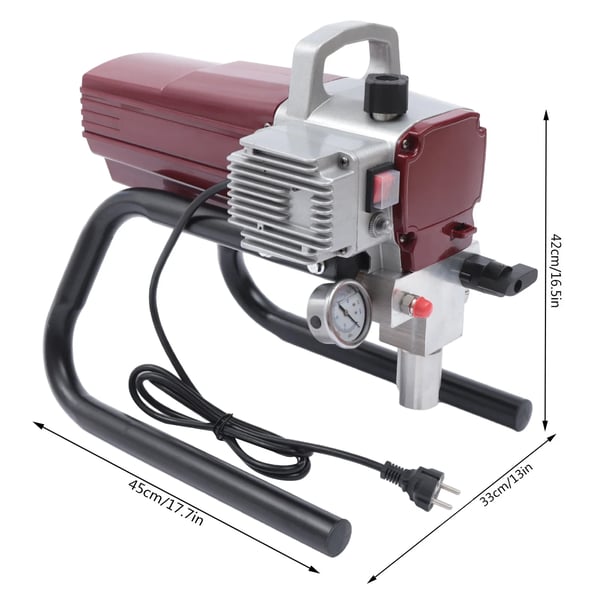 Luftløs Malersprøjte, 1800W Motor, 1.8L/min Flow Rate, Rustfrit Stål Konstruktion, Egnet til Vægmaling, Luftløs Teknologi