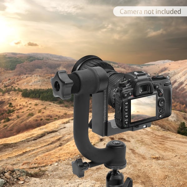 Panoramisk Gimbal Stativhoved, 360° Rotation, Høj Belastningskapacitet,sort