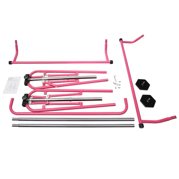 Gymnastikstang, Justerbar Højde, Bærbart Design,Pink