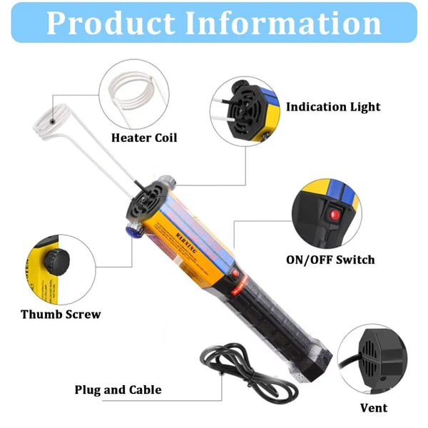 Magnetisk induktionsvarmer, flameless drift, 8 spoler inkluderet,1KW 8 Spoler, EU Stik