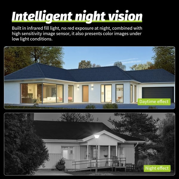 PTZ WiFi Älykoti Kamera, 1080P HD Resoluutio, Kaksoislinsseillä Yökuvaus,EU-plugi, 2MP