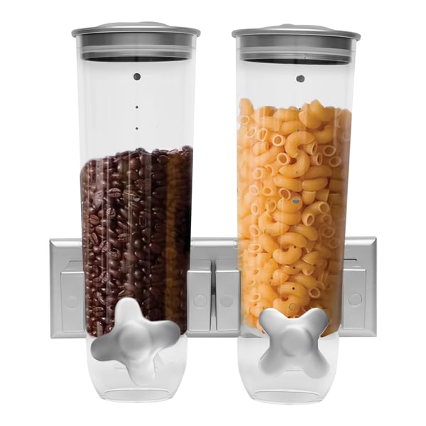 Maddispenser, Dobbeltspand Design, Portionskontrolsystem,Sølv