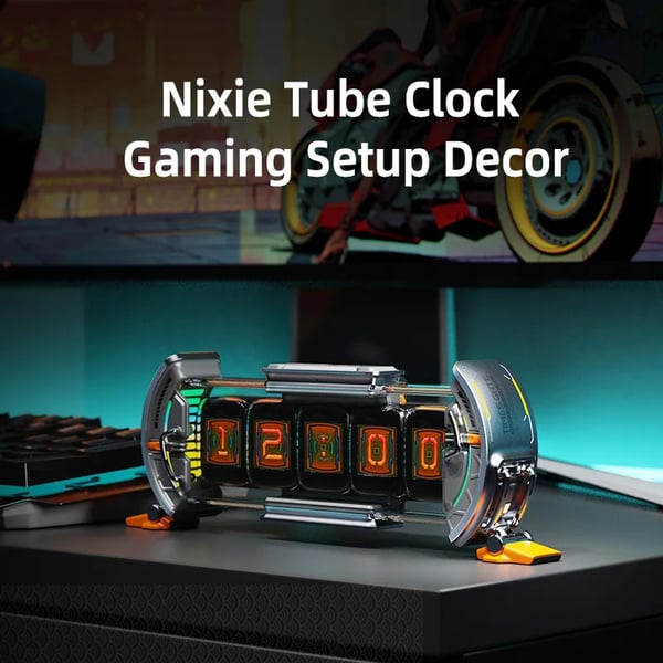 Pixel Art Ur, Smart App Kontrol, RGB LED Skærm,Times Gate grå