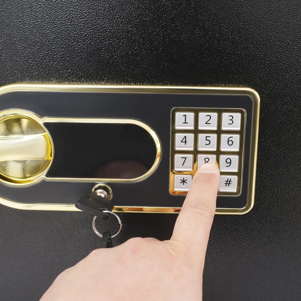 Säkerhetsbox, Brandsäker Design, Användarvänlig Kodhantering,svart
