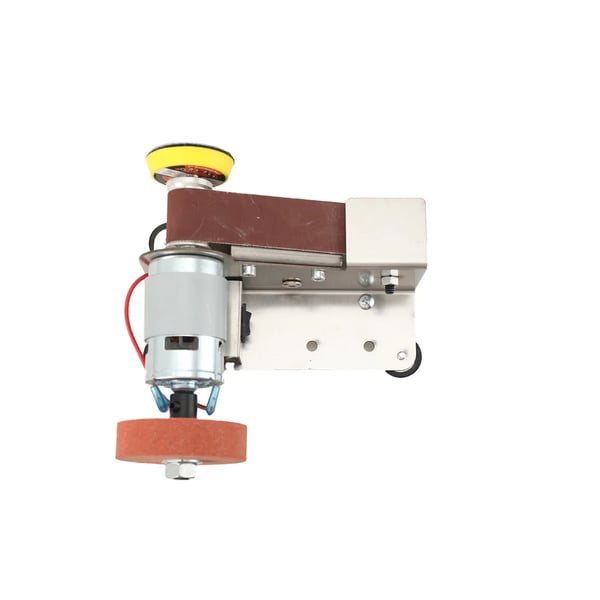 Båndsliber, 220V Strøm, Justerbar Hastighed 500-1500 RPM, Kompakte Dimensioner 30,0x10,0x12,0 cm, Inkluderer 10 Slibebånd, Inkluderer 20 Sandpapirark