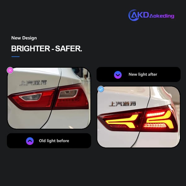 AKD Baglygte, LED Samling, Passer til Chevrolet Malibu XL,RØD