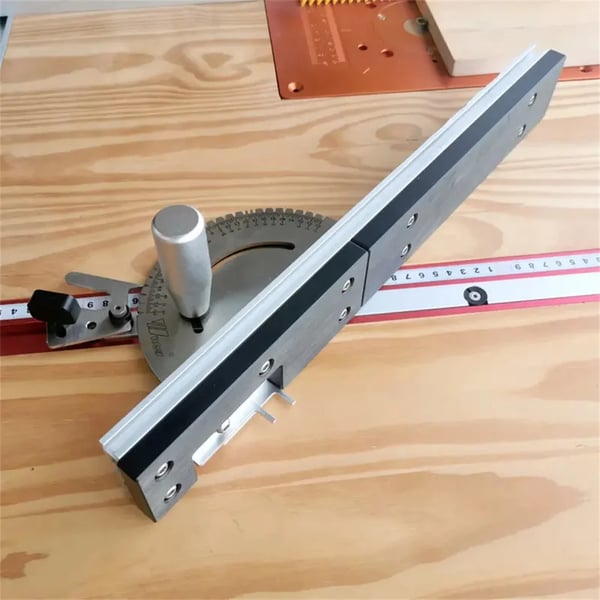 Møbelsnedkeri Miter Gauge Fence, Holdbar Aluminiumkonstruktion, Præcis Skæleskala, Tenonblokfunktion