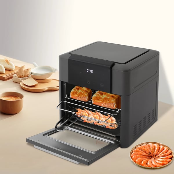 Elektrisk Hot Fryer Ovn, 12 Forudindstillede Programmer, Touchscreen Kontrol,12L, sort