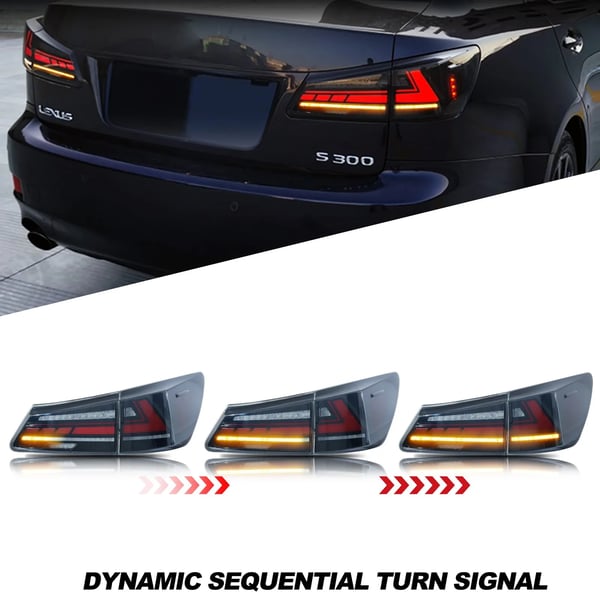 LED Baglygtesamling, ABS Materiale, 35 Watt, 3400 Lumen, IP67 Vandtæt, Kompatibel med Lexus IS250 IS350 ISF IS II 200d 220d 2006-2013