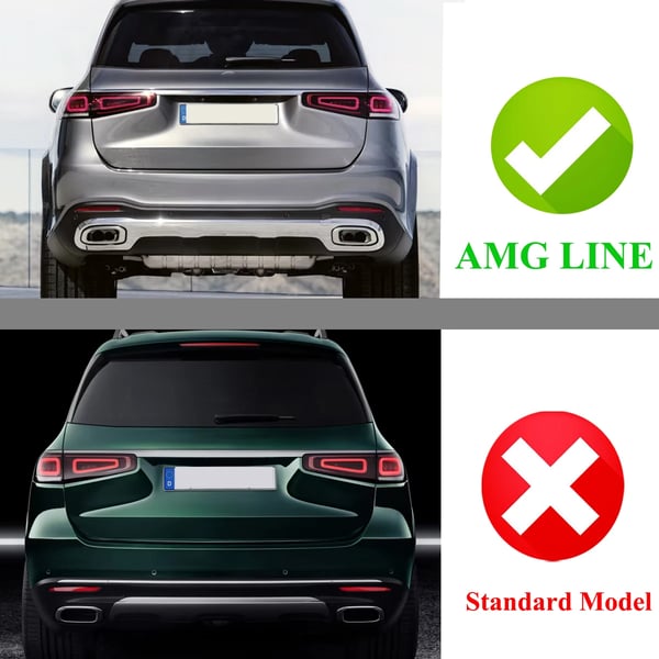 Bagdiffuser, kompatibel med Mercedes Benz GLS Klasse X167, aerodynamisk forbedring,som vist