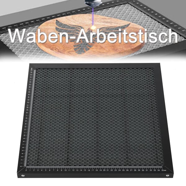 Lasergraver Arbejdsbord, Galvaniseret Jern og Aluminium Ramme, 400 x 400 mm, Kompatibel med CO2 Laser Maskiner, Honningkage Struktur