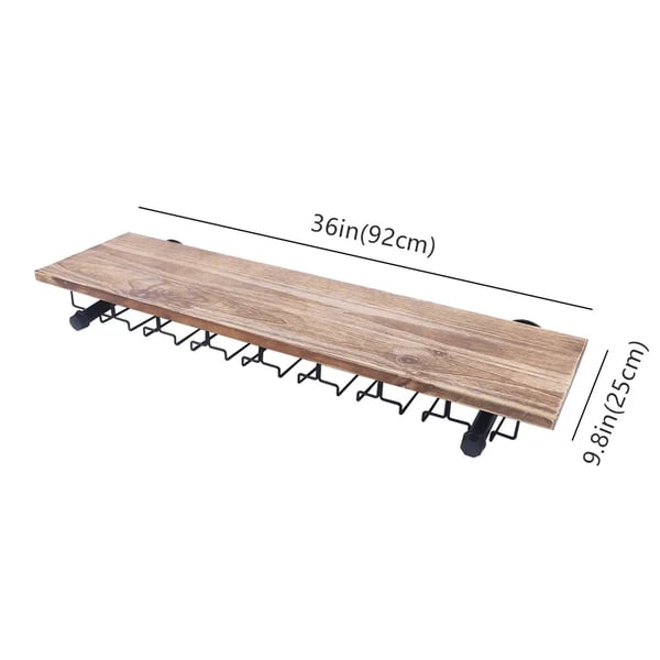 Vinhylde, Fyrretræ og Jern, 92 cm x 25 cm, Væghængt, Industriel Stil, Rektangulær