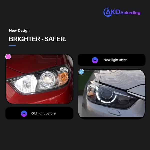 Forlygtesamling, LED- og Xenonmuligheder, holdbar PP-konstruktion,Forlygte LED