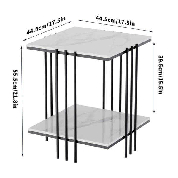 Sofa Side Table, Minimalist Moderne Design, Holdbar Opbevaringsløsning,Sort