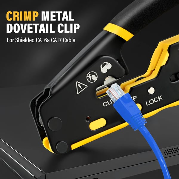 RJ45 Crimpværktøjssæt, Alsidigt Ethernet Crimpning, Fuldstændigt Værktøjssæt,Gul