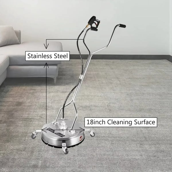 Flad Overflade Rengøringsmiddel, 4000 PSI Maks. Tryk, 18 Tommer Rengøringsbredde,Elektrisk, 18 tommer