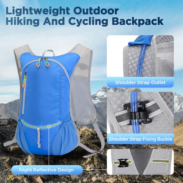 Hydreringsryggsäck, 2 Liters Blåsa, Lättviktsdesign,A