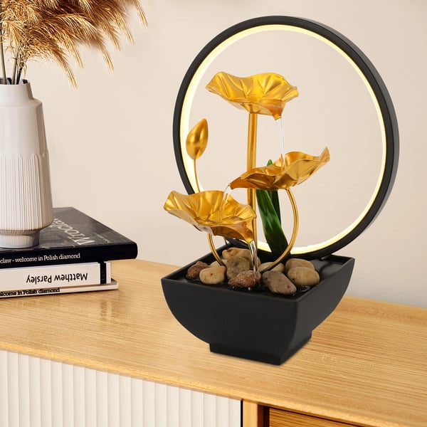 Bordfontän, 3-nivådesign, LED-belysning,MULTI