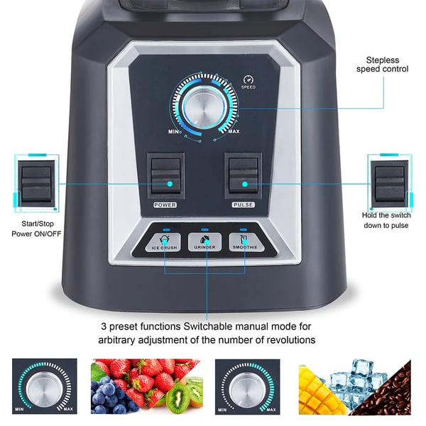 Blender, 2200W, 2L Kapacitet,EU stik, Med 600ml kop