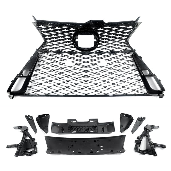 Framgrill, hållbart ABS-material, direkt ersättning kompatibel,Blank svart