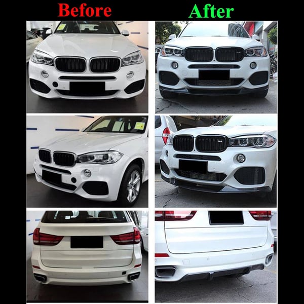 Bageste kofanger diffuser lip, holdbar ABS plast, direkte udskiftningssæt,Kulfiberlook
