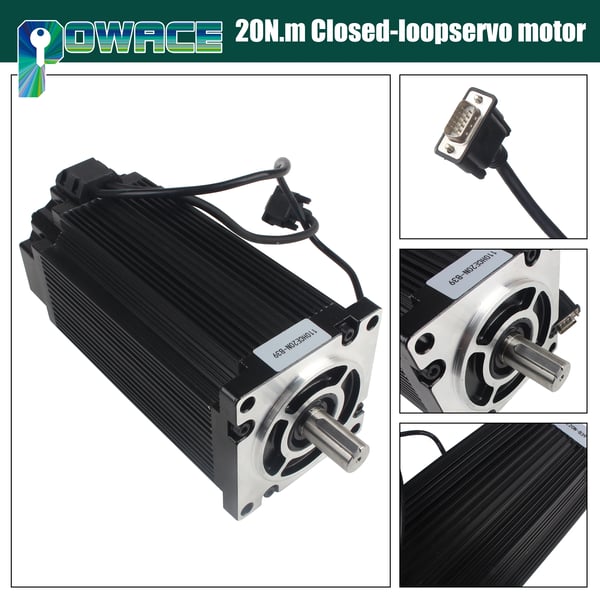 Lukket kredsløb Servo Motor, 221 mm Længde, 20 N·m Moment, AC150-240V Indgang, 6A Udgange Strøm, CE Certificeret