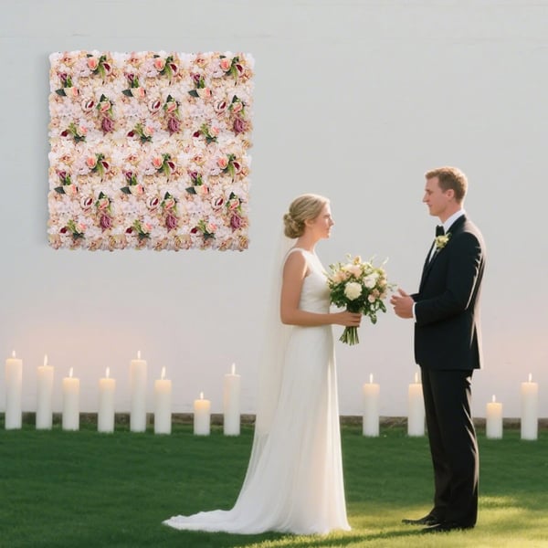 Blomster Vægpaneler, Kunstig Dekoration til Begivenheder, Nem Installation,6 stk