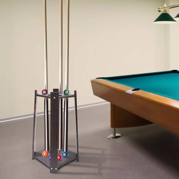 Billardkö Rack, 8-Håls Design, Multifunktionell Organisatör,Brun