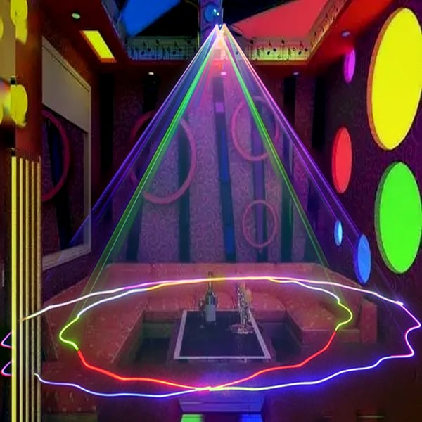 Laserprojektor, RGB-lyseffekter, flere driftsformer,sort, EU stik