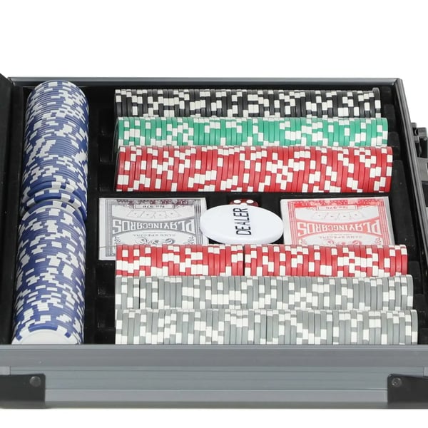 Pokerisetti, 400 pelimerkkiä, 2 korttipakkaa, harmaa