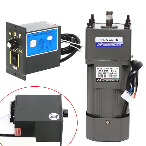 Gear Motor Reducer, Effekt 90W, Spænding 220V, Nominel Hastighed 0-27 RPM, Moment 21 N·m, Reduceringsforhold 1:50