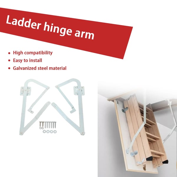 Stige hængselarm, højstyrkestål, 30 cm lang, 5 cm bred, passer til forskellige loftstige systemer, møbelhængsel