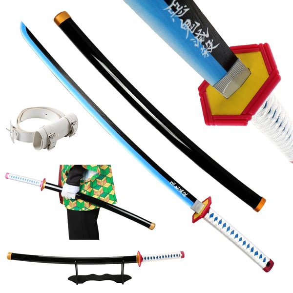 Katana, Anime Replica, Letvægtsdesign,Giyuu Blå 104cm