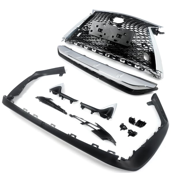 Frontgitter, kompatibel med Lexus RX350 RX350L RX450h 2016 - 2019, sportstil, ABS-materiale,Krom