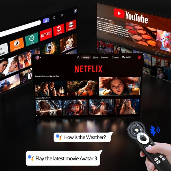 Projektor, Full HD 1080P, 3000 ANSI Lumen,T10PRO med TV-stick, EU-stik