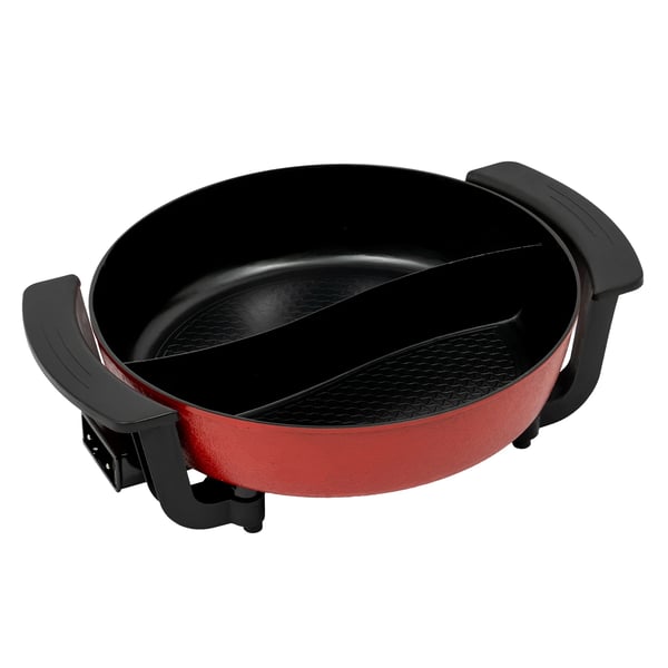 Elektrisk Gryde, Divider Design, Justerbar Temperatur,Rød Sort