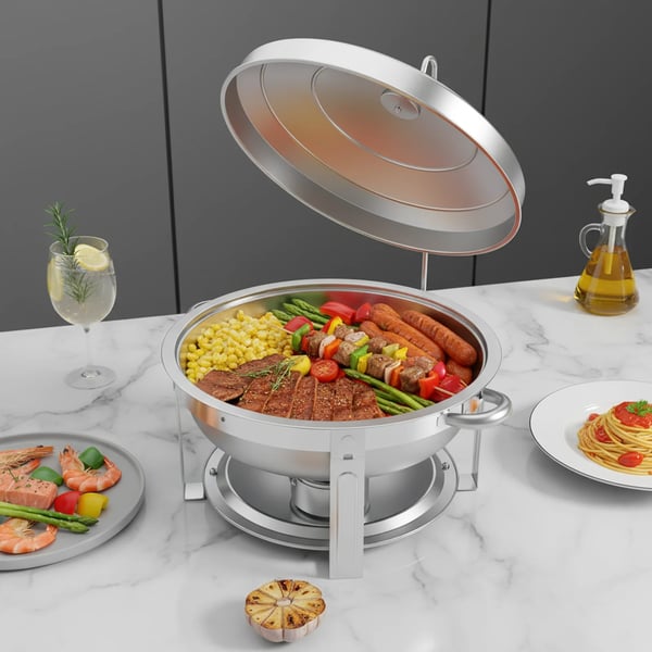Chafing Dish, 410 rustfrit stål, 7,5L kapacitet,Sølv