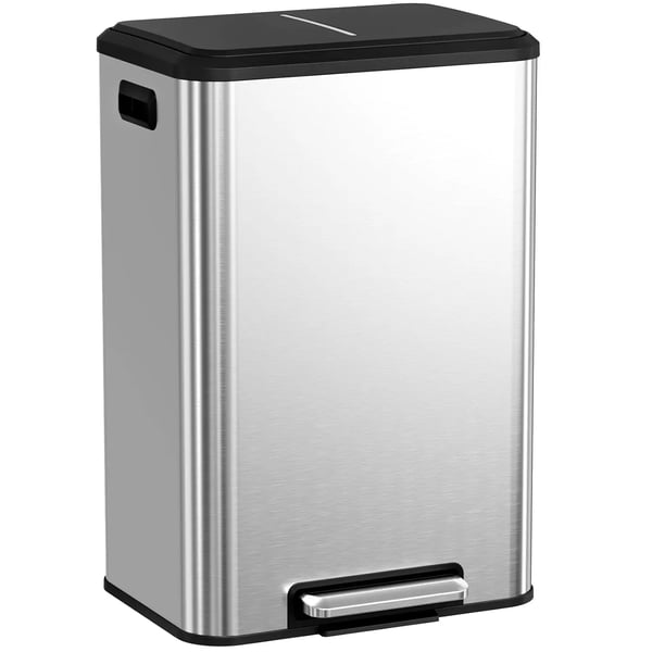 Soptunna, 40L kapacitet, mjukstängande lock, Silver